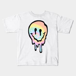 Tie Dye Drippy Smiley Face Kids T-Shirt